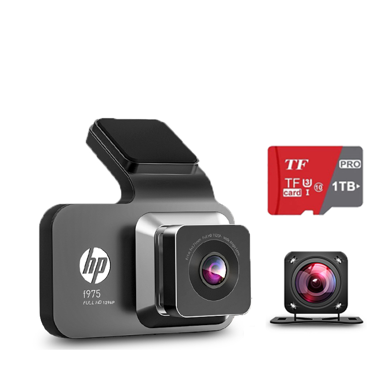 HP Fahrrekorder + Inklusive deutschem Menü + HD-Nachtsicht + GPS + Speicherkarte mit großer Kapazität (1 TB) + HD-Rückfahrkamera