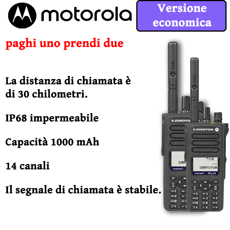 【Kaufen Sie 1, erhalten Sie 1 gratis】Economy-Version des tragbaren Motorola-Radios, über 30 km ultralange Kommunikationsentfernung, 1000 mAh Leistung, 14 Kanäle, stabiles Anrufsignal, wasserdichtes IP68-Material