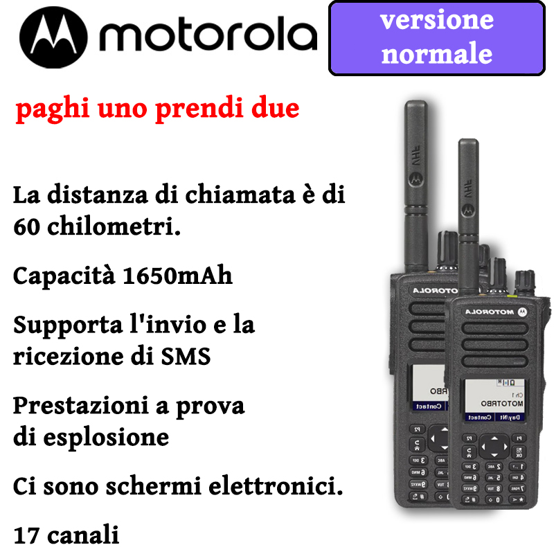 【Kaufen Sie 1, erhalten Sie 1 gratis】 Motorola Walkie Talkie normale Version, ultralange Kommunikationsreichweite 60+KM, wasserdicht und wasserdicht IP68, 1650 mAh Akku, unterstützt Bluetooth-Kommunikation, mit elektronischer Anzeige, 17 Kanäle, wasserdichte Hardware-Explosion