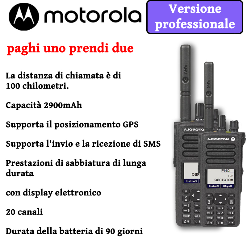 【Kaufen Sie 1, erhalten Sie 1 gratis】Professionelle Version des Motorola-Walkie-Talkies, über 100 km ultralange Kommunikationsreichweite, wasser- und staubdicht nach IP68, 2900-mAh-Akku, unterstützte Montage, unterstützt Bluetooth-Kommunikation, mit elektronischer Anzeige, 20 Kanäle, Übertragung läuft weiter